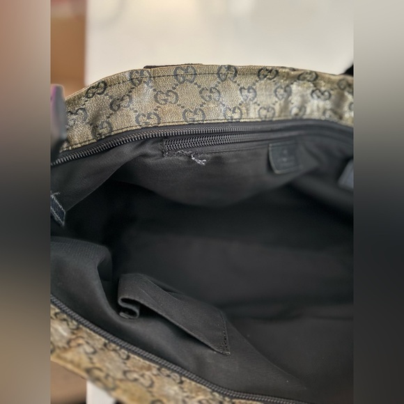 GUCCI Pewter Imprime Monogram Medium Zippered Cloth Shopping Tote - Picture 14 of 14